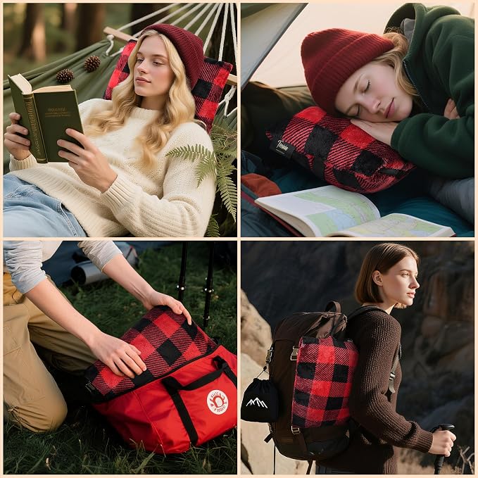 Tirrinia Travel Portable Blanket with Feet Pocket Airplane Office Poncho 4 in 1 Zippered Front Pocket Premium Cozy Fleece Blankets with Built-in Bag - Image 2