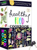 Cookbook Book Safe with Real Paper Pages - Healthy Food Theme Kitchen Diversion Safe with Key Lock & 2 Keys - 9.3"x6.1"x2.3" Hidden Storage Compartment Metal Security Box (Health Food-Key) by Ulixu
