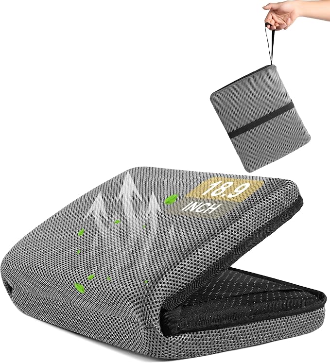 FASTMOMENT Portable Airplane Seat Cushion Foldable Seat Cushion for Travel | Thickened Cushion, Carrying Handle, Breathable Fabric, Washable Mesh Cover, Anti-Slip bottom, Lightweight for Flight Bleacher by FASTMOMENT