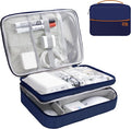 Electronics Organizer,Travel Cord Organizer Pouch,Cable Organizer Bags | Waterproof Electronic Accessories Storage Case for Cables, Cords, Charger, Phone (Three Layer-NavyBlue) by Miavers