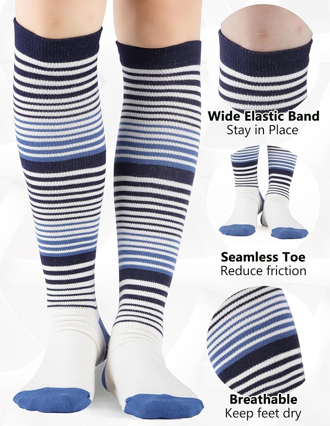 +MD 3 Pairs Bamboo Viscose Compression Socks for Women Men 15-20mmHg Knee High Support Stockings for Pregnancy Nurse Travel - Image 4