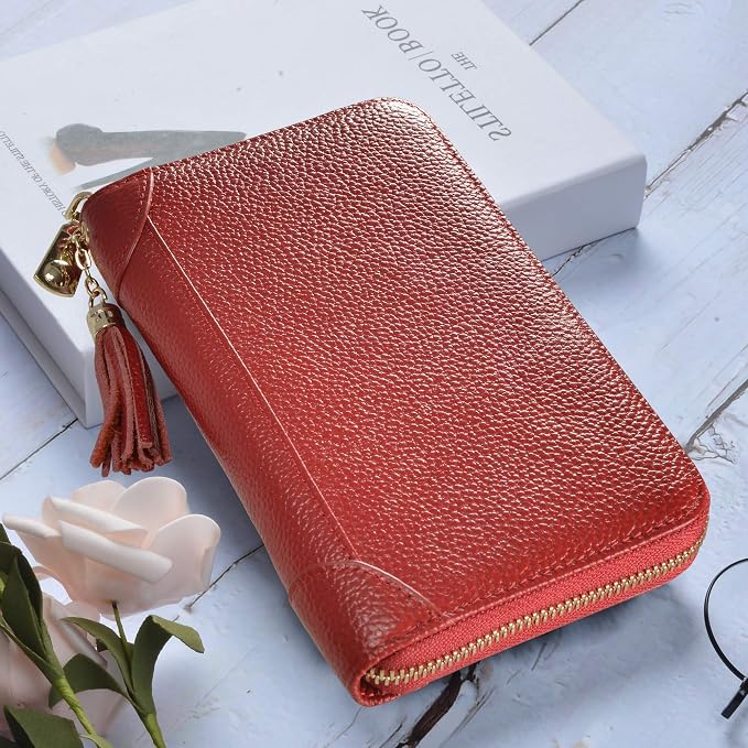 Easyoulife Credit Card Holder Wallet Womens Zipper Leather Case Purse RFID Blocking - Image 2