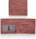 VALENCHI Genuine/Real Leather Bifold Wallet For Men - RFID Blocking/Protected Men's Slim Wallet - Christmas Gifts For Men (Cognac Vintage BF01) by VALENCHI