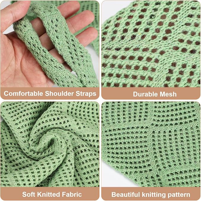 Sightor Crochet Tote Bag, Mesh Beach Bag Knit Summer Hobo Bag for Women | Beach Tote bag Vacation Outfits Aesthetic Boho Bag - Image 5