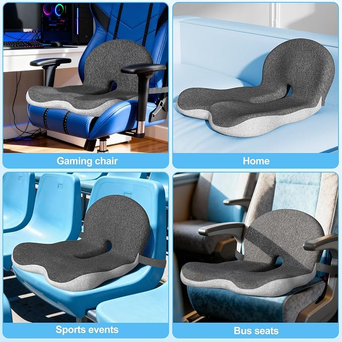 Truck Driver Seat Cushion, Memory Foam L-Shaped Ergonomic Cushion for Office Chairs, Comfort & Support for Long Sitting - Image 9