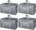 BALEINE 4-Pack Oversized Moving Bags with Reinforced Handles, Heavy-Duty Storage Tote for Clothes, Moving Supplies (Winter Grey, 4-Pack) by BALEINE