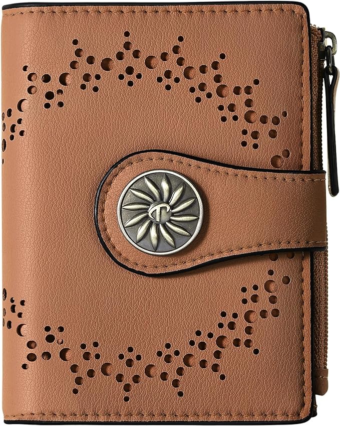 Tipmile Small Wallet for Women Bifold RFID Blocking Card Holder Leather Wallets with Zipper Coin Pocket by Tipmile