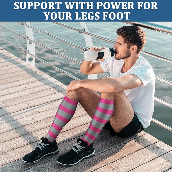 FEYHAY Copper Compression Socks (3 Pairs) 15-20 mmHg Circulation is Best Athletic & Daily for Men & Women, Running, Climbing - Image 4
