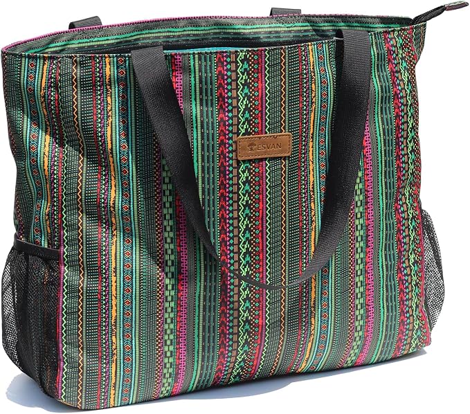 ESVAN LARGE BEACH BAG Water Resistant Lightweight 20 inch Women Oversize Tote Bag for Gym Beach Travel Pool Yoga Nurse - Image 8
