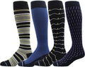 Dr. Motion 4 Pairs Men's Athletic Traveler Graduated Compression Knee High Socks by Dr.+Motion