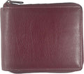 RFID Blocking Bifold Cowhide Leather Wallets For Men With Zipper Security | Safe Metal Zip Chain 9 Card-ID Slim Minimalist Mens Wallet (Burgundy) by Premiumqualityleatheraccessories