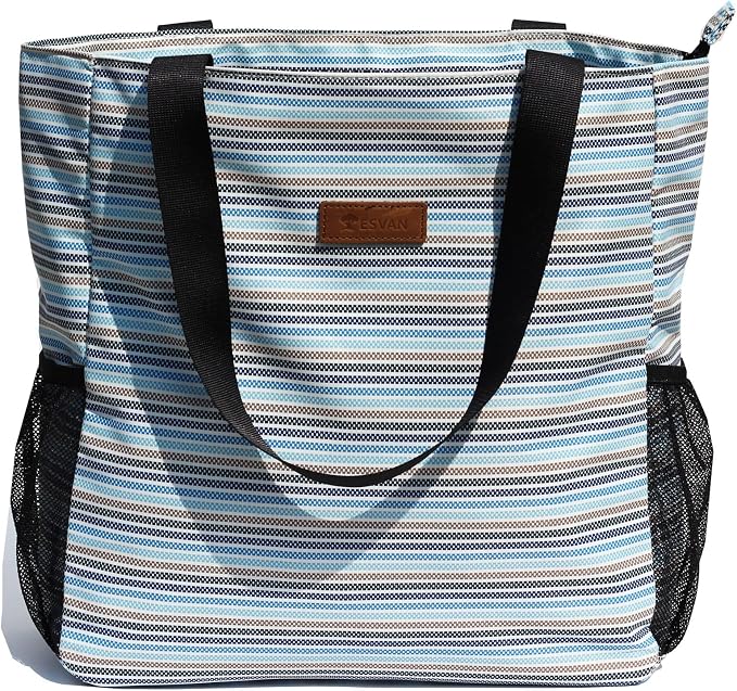 ESVAN Original Floral Water Resistant Large Tote Bag Shoulder Bag for Gym Beach Travel Daily Bags Upgraded - Image 9