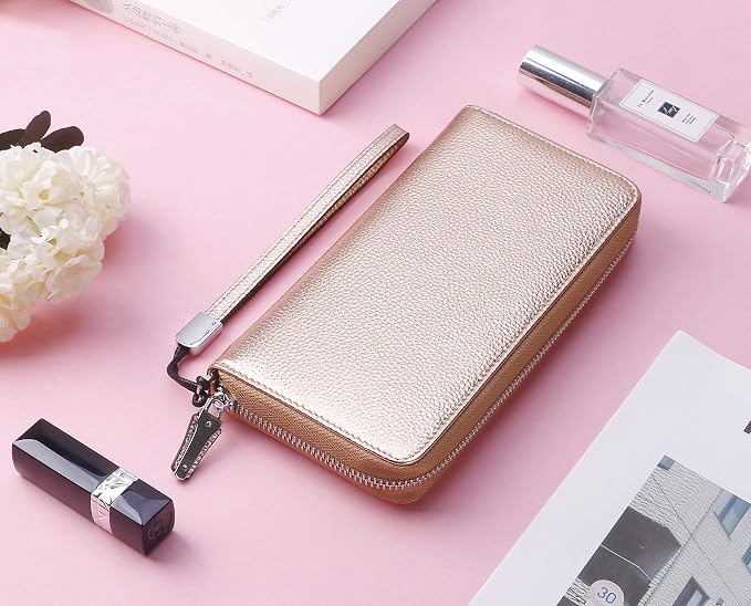Small Compact Women Wallet RFID Blocking Genuine Leather Bifold Purse with ID Windows - Image 6