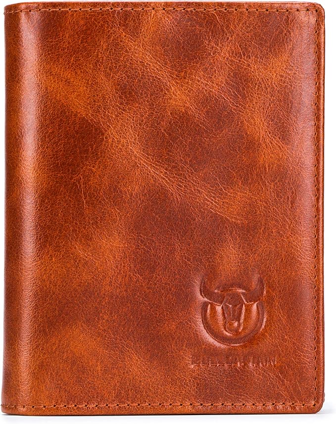 BULLCAPTAIN Large Capacity Genuine Leather Wallet for Men QB-027 | Bifold Wallet,RFID Blocking,Credit Card Holder,15 Card Slots,Special Expandable Design,gift choice by Bullcaptain
