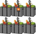 Reusable Grocery Bags 6 Pack, Foldable & Water Resistant Shopping Bags | Large Grocery Tote Bag Water Resistant Shopping Bags Foldable Grocery Bag for Clothes,Shoes and Picnic by WiseLife