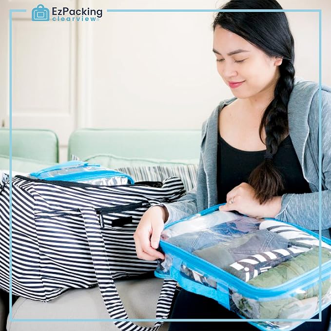 Clear Packing Cubes set of 4 / Packs 7-10 Days of Clothes/Premium PVC Plastic Storage Bags - Image 8
