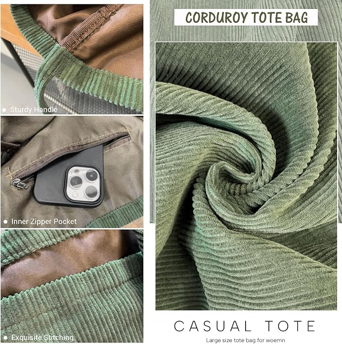 Canvas Tote Bag for Women Large Hobo Shoulder Bag for Work Travel Casual Message Bag Tote Purse handbags - Image 6