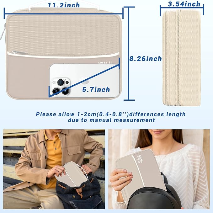 Electronics Organizer,Travel Cord Organizer Pouch,Cable Organizer Bags | Waterproof Electronic Accessories Storage Case for Cables, Cords, Charger, Phone (Three Layer-Beige) - Image 3