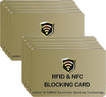 SaiTech IT 10 Pack RFID Blocking Card for Credit Debit ID Card, Golden | Slim Anti-Theft Contactless NFC RFID Blocker Protector, Easily Fit into Wallet and Purse, for Men & Women by SaiTechIT