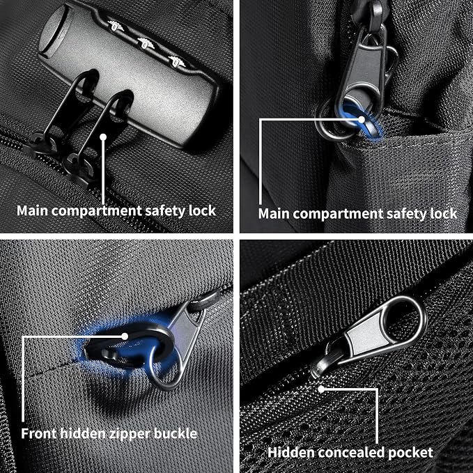 Tzowla 35 Liter Anti Theft Backpack with Giant Tumbler Holder Pocket and Lock,15.6 Inch Laptop Backpack - Image 2