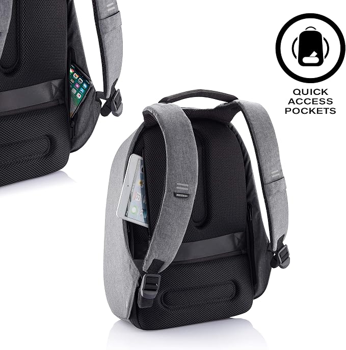 XDDesign Bobby Hero 16 Liter Anti Theft Laptop Backpack, Padded 15.6" Laptop Sleeve, Recycled Material, Water Repellent, USB Charging Port, Travel Carry on Flight Approved for Men&Women - Image 6