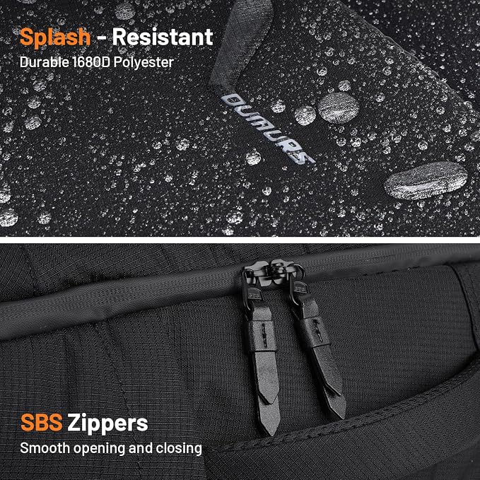 Oumurs Motorcycle Helmet Backpack for Long Travel with 30-40L Expandable Large Capacity Laptop Backpack Water-resistant Black 600D Polyester - Image 4