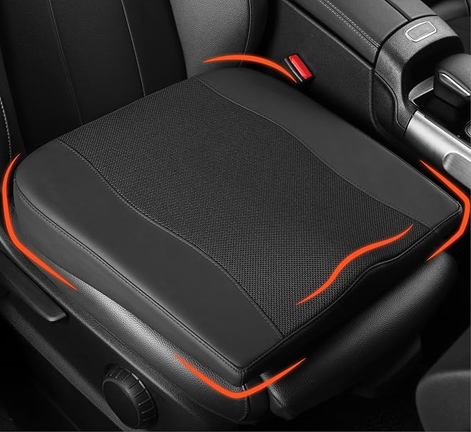 Lofty Aim Car Seat Cushion, Memory Foam Car Seat Cushions for Long Driving | Comfy Car Seat Pillow for Pain Relief, Driver Seat Cushion Adds Height, Butt Cushion for Car, Office Chair, Classic Black by LoftyAim