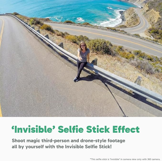 AKASO 118"/3m Invisible Selfie Stick for 360 Action Camera | Carbon Fiber Extension Pole for Insta360, DJI Osmo 360, GoPro Hero, AKASO 360/EK7000/EK7000 Pro, Brave 4/7 LE Action Camera - Image 3
