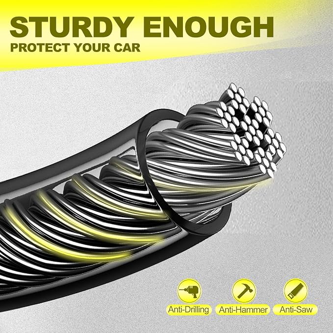 KAYCENTOP Car Steering Wheel Lock, Seat Belt Lock, Anti-Theft Device, Max 17 Inch Length, Small and Light-Weight, Multi-Functional, Fit Most Vehicle, SUV, Golf Cart Security (Yellow) - Image 6