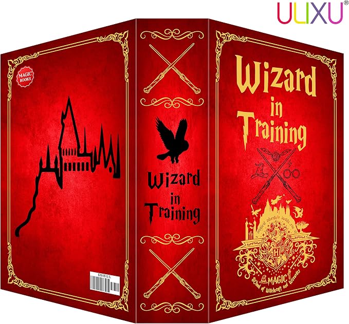 Wizard in Training Book Safe with Real Pages, Magical Diversion Book Safe Lock Box with 3-Digit Combination Lock, Cool Secret Compartment Money Storage Box for Cash and Valuables,9.3''x6.0''x2.3'' - Image 3