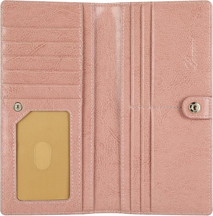 Ultra Slim Thin Leather Women Wallet RFID Blocking Credit Card Holder Bifold Long Ladies Billfold - Image 3