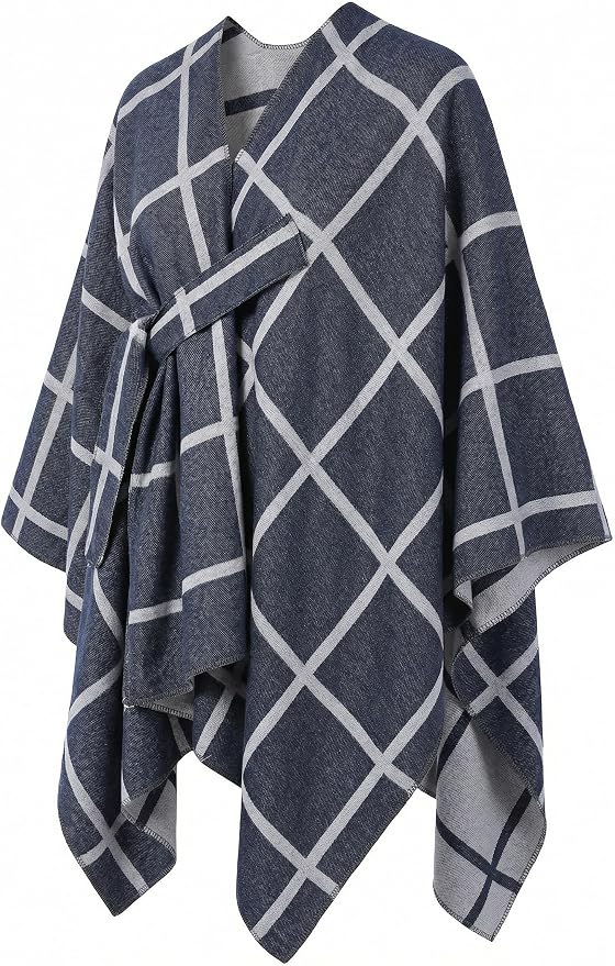 Shawl Wraps for Women Reversible Open Front Ruana Poncho Soft Cozy Cardigan for Fall and Winter - Image 9