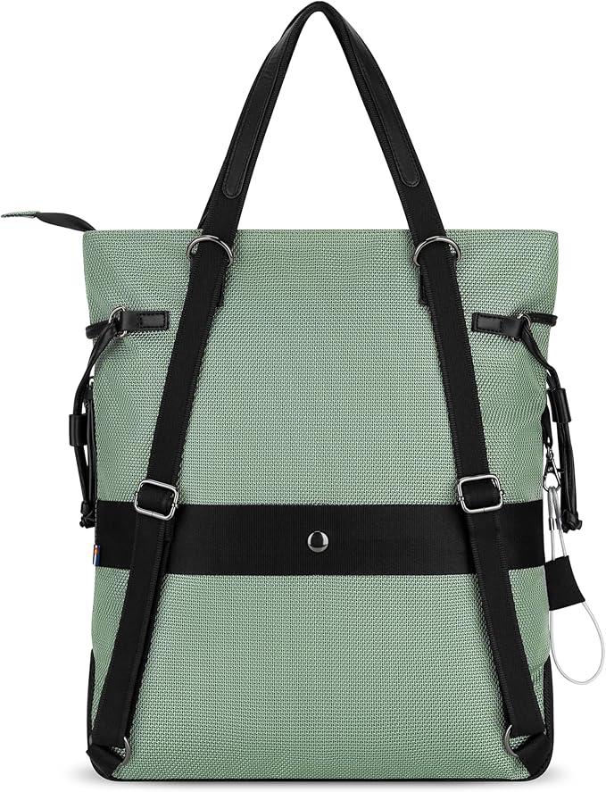 Sherpani Tempest, Anti Theft Convertible Backpack Tote, 14L Travel Backpack, Travel Gifts for Women, Handbags, RFID Protection, Metal Hardware, Fits 15” Laptop (No Sleeve) (Aloe Mist Signature) - Image 4