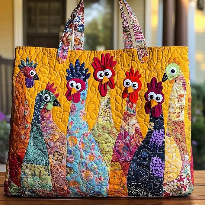 Women's Quilted Tote Bag – Lightweight Large Capacity Foldable for Travel | 20.87" L x 15.75" H - Image 3