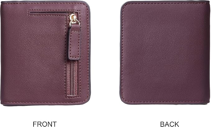 Gostwo Small Wallet for Women, Slim Bifold Credit Card Holder, Compact RFID Blocking Cash Wallet, Billfolds Thin Leather Zipper Pocket, Mini Wallet Gift for Ladies Teen Girls Travel with ID Window - Image 5