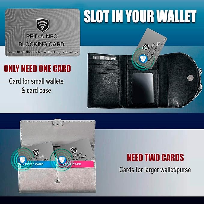 SaiTech IT 10 Pack RFID Blocking Card for Credit Debit ID Card, Grey | Slim Anti-Theft Contactless NFC RFID Blocker Protector, Easily Fit into Wallet and Purse, for Men & Women - Image 8