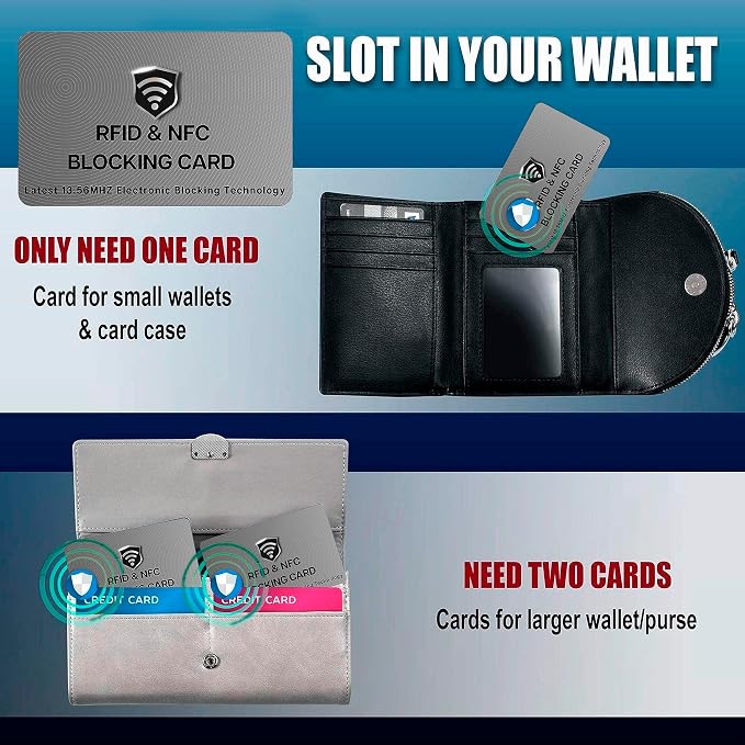 SaiTech IT 5 Pack RFID Blocking Card for Credit Debit ID Card, Grey | Slim Anti-Theft Contactless NFC RFID Blocker Protector, Easily Fit into Wallet and Purse, for Men & Women - Image 9