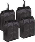 MISSLO Portable Nylon Travel Shoe Bags with Zipper Closure (Pack 4, Black) by MISSLO