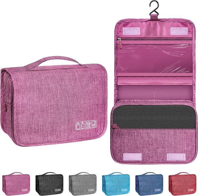 Toiletry Bag Travel Bag with Hanging Hook for Women and Men,Purple | Waterproof Small Capacity Hanging Multifunctional Makeup Bag for Toiletries, Portable Cosmetic Bag Travel Organizer by Unknown