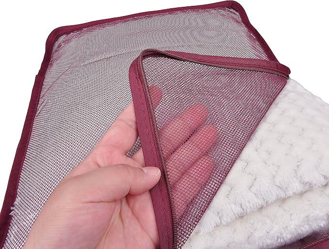 Vercord 7 Set Travel Packing Organizers Cubes Luggage Suitcase Organizer Bags Clothes Underwear Cube Shoe Pouch Pack Burgundy - Image 4