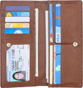 Ultra Slim Thin Leather Women Wallet RFID Blocking Credit Card Holder Bifold Long Ladies Billfold by Lavemi