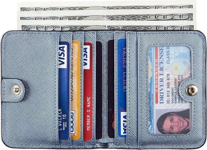 Toughergun Women’s Small Slim Leather Wallet with RFID Protection, Compact Bifold Mini Purse with Clear ID Window - Image 2
