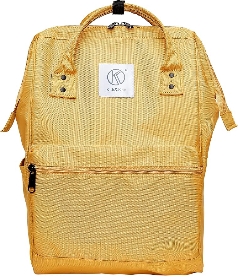 Kah&Kee Polyester Travel Backpack Functional Anti-theft School Laptop for Women Men (Yellow, Medium) by KahKee