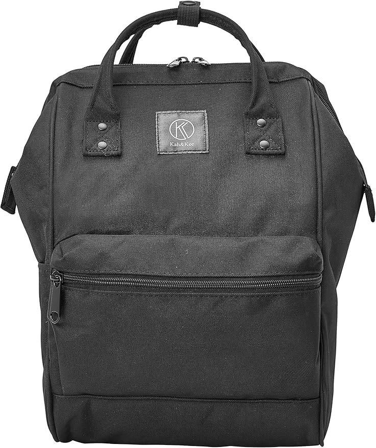 Kah&Kee Polyester Travel Backpack Functional Anti-theft School Laptop for Women Men (Black, Small) by KahKee
