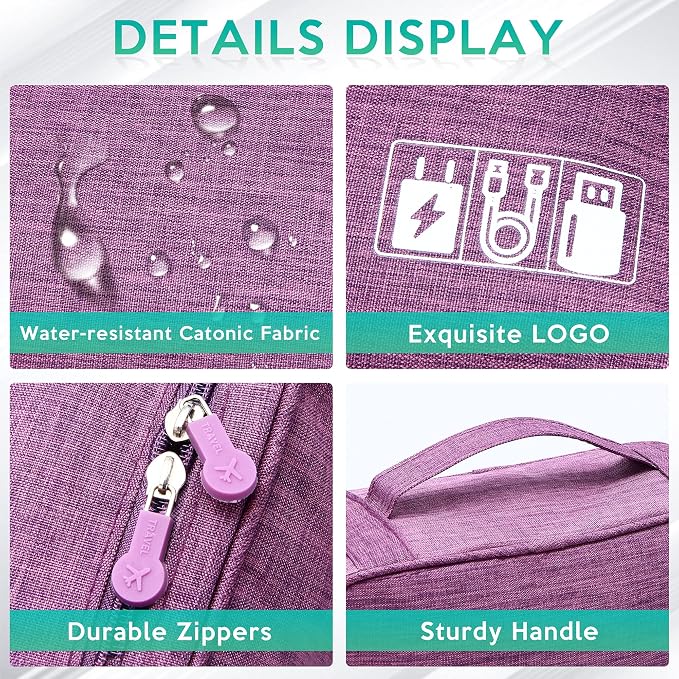 Electronics Organizer Travel Cable Organizer Bag Waterproof Portable Digital Storage Bag Electronic Accessories Case Cable Charger Organizer Case - Image 5