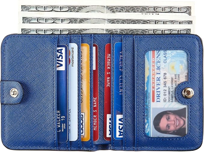 Toughergun Women’s Small Slim Leather Wallet with RFID Protection, Compact Bifold Mini Purse with Clear ID Window - Image 2