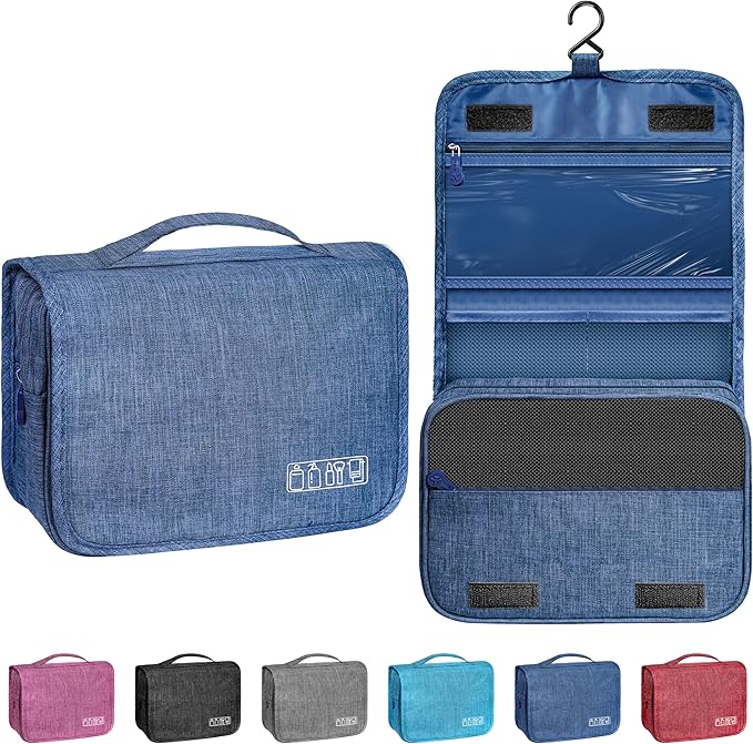 Toiletry Bag Travel Bag with Hanging Hook for Women Men,Navy Blue | Waterproof Small Capacity Hanging Multifunctional Makeup Bag for Toiletries, Portable Cosmetic Bag Travel Organizer by Unknown