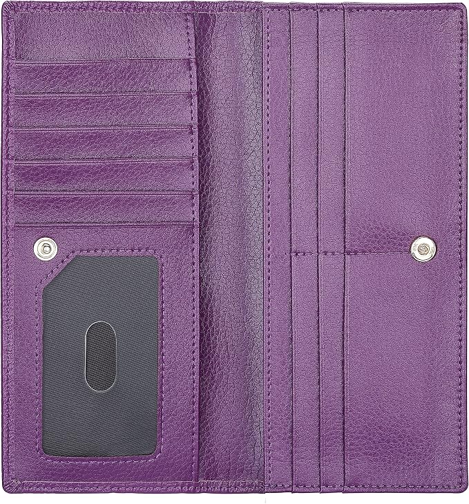 Ultra Slim Thin Leather Women Wallet RFID Blocking Credit Card Holder Bifold Long Ladies Billfold - Image 5