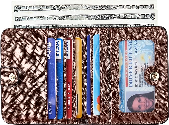 Toughergun Women’s Small Slim Leather Wallet with RFID Protection, Compact Bifold Mini Purse with Clear ID Window - Image 2