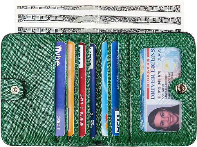 Toughergun Women’s Small Slim Leather Wallet with RFID Protection, Compact Bifold Mini Purse with Clear ID Window - Image 2